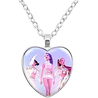 k-pop Demon Hunters Chain, Heart Pendant Necklace Accessories for Fans, Women, Girls