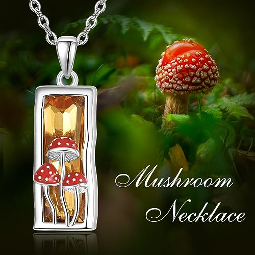 AENEAS Sunflower/Rose/Mountain/Mushroom/Tree of Life/Shamrock Necklace for Women Sterling Silver Pendant Flower Nature Necklace Crystal Jewelry Christmas Gifts for Women Her Wife 6