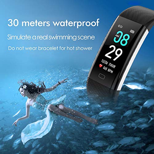 gouxia74534 Intelligente Armbanduhr, für Männer, Smartwatch, für Damen, Smartwatch, BT Armband, Farbe mit Sportuhr, Herzfrequenz, Fahrrad-Armband – Bild 3