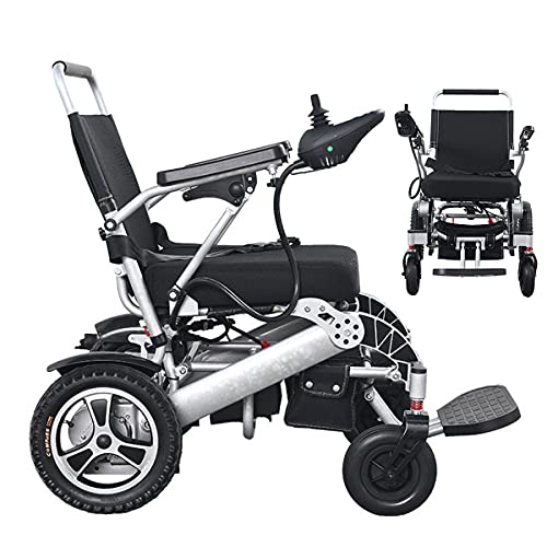 FANGX Leichter All-Terrain-Rollstuhl elektrisch, Doppel-Lithium-Batterie, 34 kg Aluminiumlegierung, motorisierter Rollstuhl, faltbar, automatische Bremse, sichere Tragfähigkeit 140 kg (15~20 km) Cover