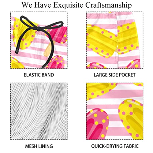 Motif de rayures de crème glacée maillots de bain pour hommes