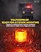 LUMENIX 60 LED Mini Beacon Strobe Lights Forklift Rooftop Rotating Warning Flashing Light Magnetic/Screw Mount for POV Emergency Vehicle Fire Trucks UTV ATV Tractors Firefighter Ambulance - Red