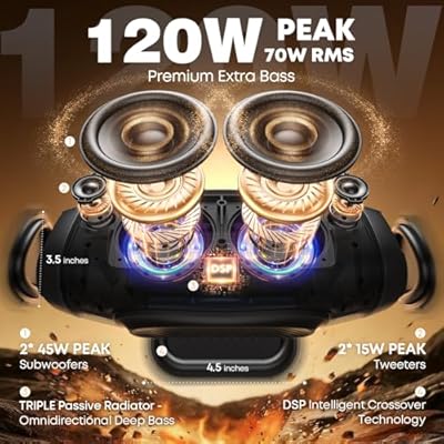 W-KING 270W PEAK Bluetooth Hoparlör Parti Büyük En Gürültücü Boom box