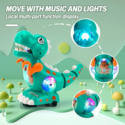 TNOIE Dinosaurier Spielzeug für Jungen,Baby Spielzeug mit Coolem Licht und Musik,Bump and Go Walking Projection und Wag Tail Dino,Kinder Baby Spielzeug Geschenk 3 4 Jahren - Image 5