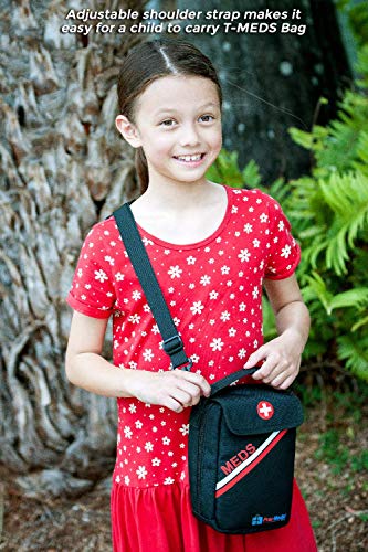 PracMedic Bags Lockable, Insulated, Travel Medicine Bag- Holds Epipens, Auvi-Q, Asthma Inhaler & Spacer or Diabetic Supplies, Your Personal Medicine Organizer- Grab and Go with T-MEDS Bag (Black)