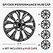 Pilot Automotive WH555-15GM-B 15 Inch Spyder Gunmetal Grey Universal Hubcap Wheel Covers For Cars - Set Of 4 - Fits Most Cars