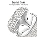 Gdrtwwh Diamond Airpods Case Cover Protective Airpods Charging Cases Hard Carrying Case Accessories for Apple Airpods 2 & 1 (Silver)
