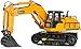 Remote Control RC Excavator Toy Truck with Flashing Lights and SFX - Includes Transmitter and Battery Charger| Battery Operated RC Toy Construction Vehicle for Kids with Cool Sound Effects | Lighting