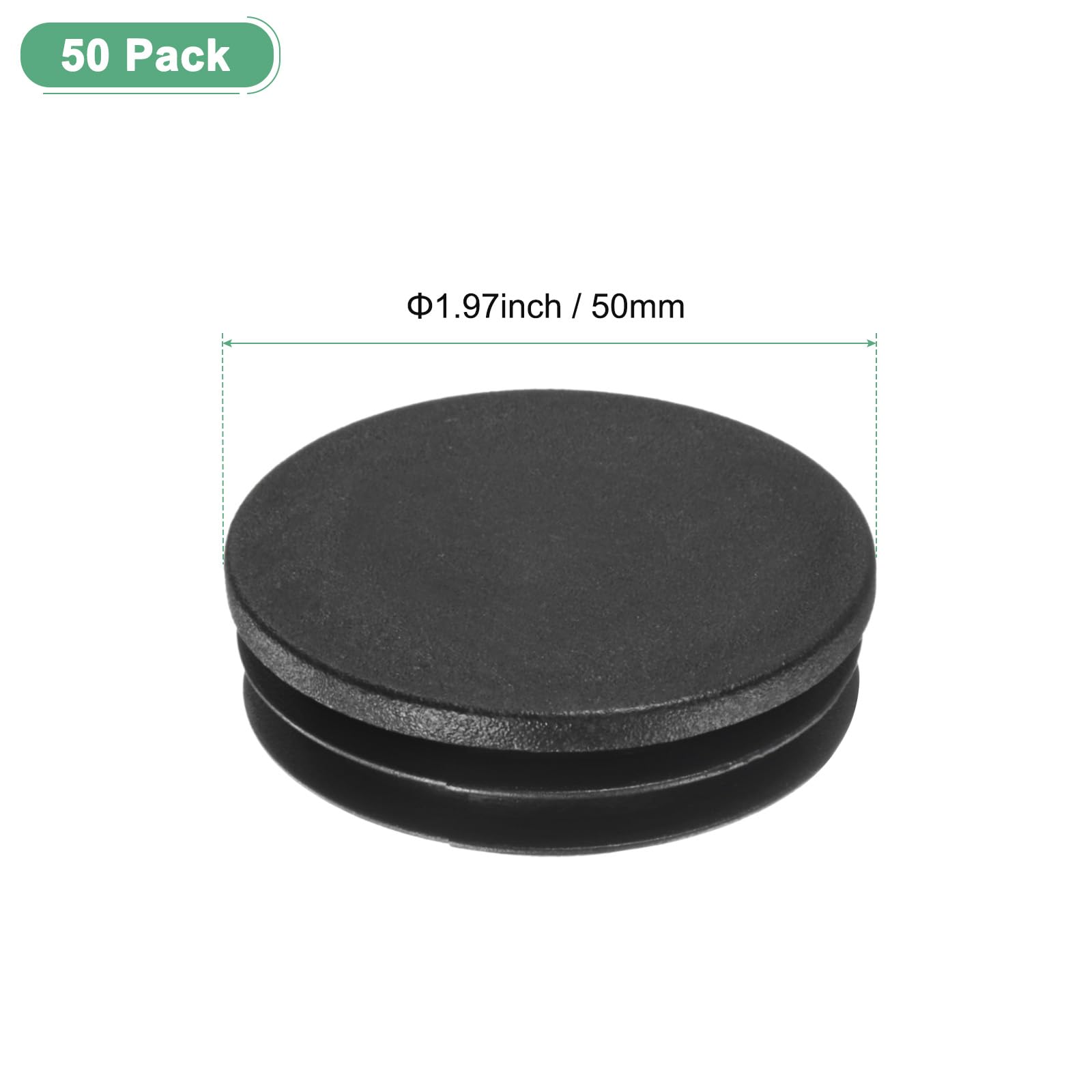 M METERXITY 50-Pack Round Plastic Hole Plugs, 1.97" (50mm) Plastic Tubing End Caps for Patio/Chairs/Fences - Image 3
