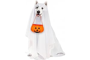 KEEBAX Dog Halloween Ghost Costume for Medium to Large Dogs: White Sheet...