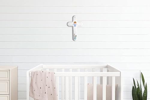 Miniatura 9 de 4Soul Cruz de pared para bebé, regalos de bautismo, cruz de madera para primera comunión, regalos de ducha, decoración de pared de guardería (ángel)