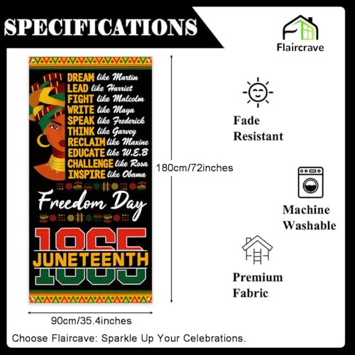 Juneteenth Banner Black History Month Backdrop Sign Freedom African Decor Africa American Independence Day Decorations for Home Party