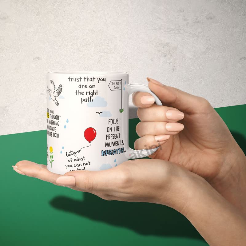 Image of The Mindful Morning Mug - Inspirational Ceramic Mug 11oz Designer Coffee /Tea Cup ARM574