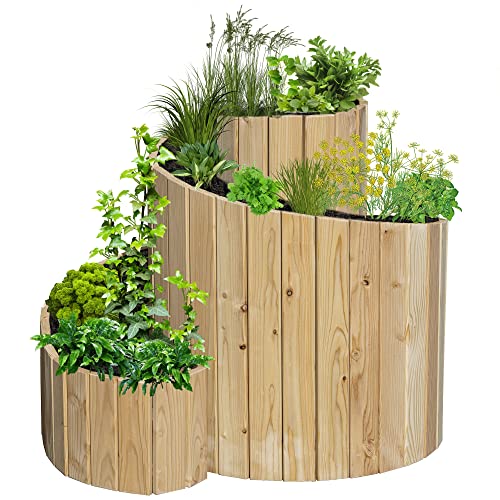 Holzfee Hochbeet Lärche Kräuterspirale Blumenspirale Snake 415 Spirale, Verwendung im Außenbereich