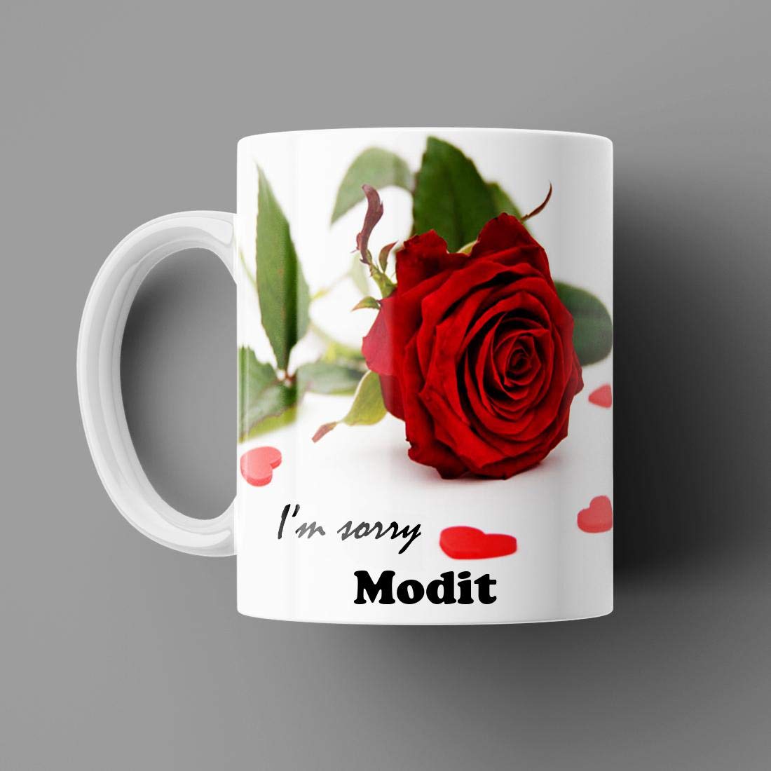Modit I AM Sorry Printed White Ceramic Coffee Mug (350) ml