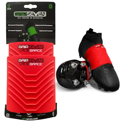 GRIP SEVEN Football Boots Lace Covers Size 6-10+ UK Rugby Boots Laces Covers Made from Durable Silicone Football Accessories for Men Women Kids Keeps Laces Tied During Sports