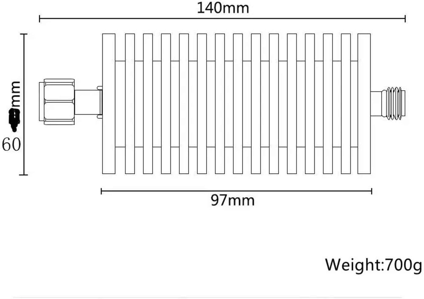 100W 4G N Male to N Female Energy Dissipative RF Microwave Component RF Attenuator (50db)