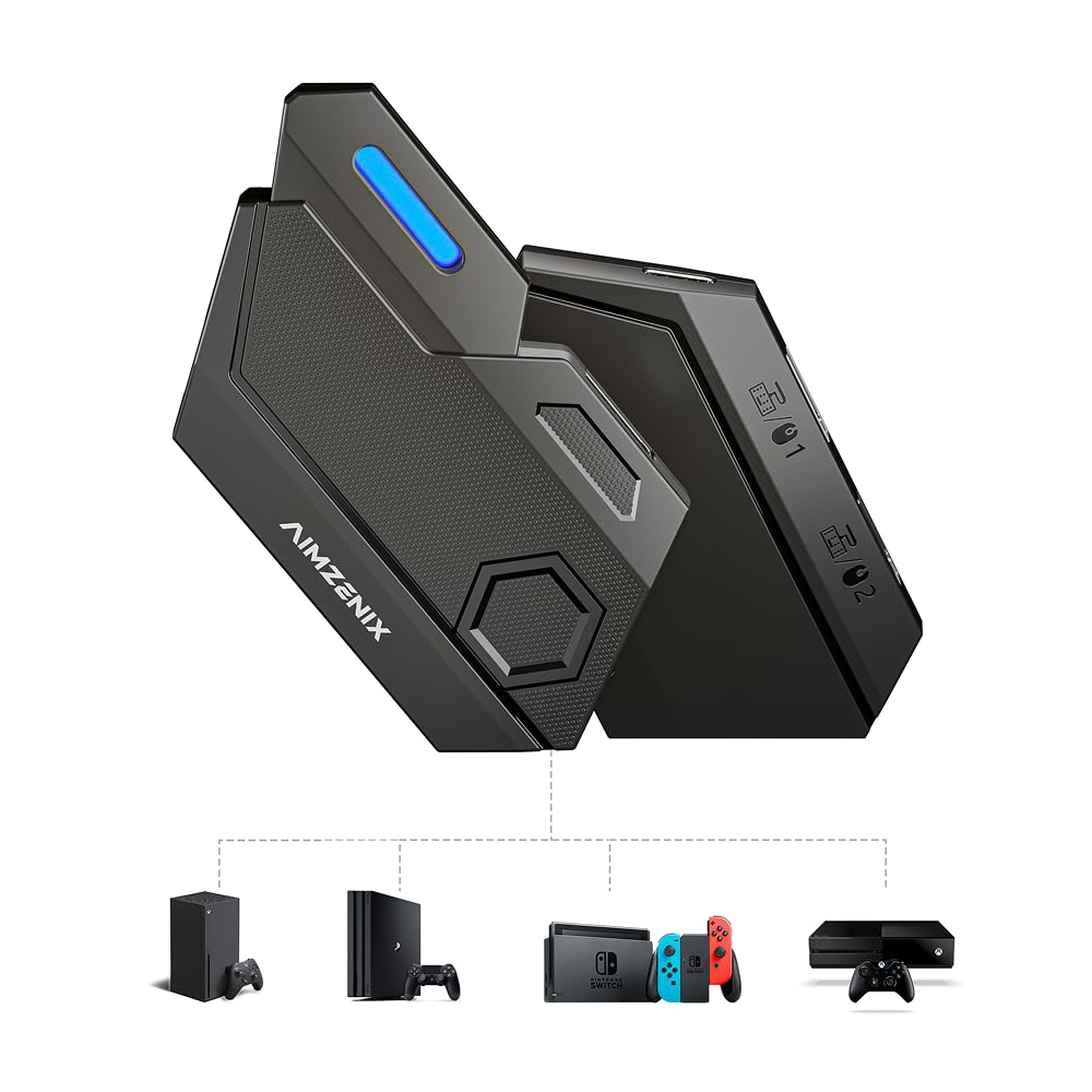 Keyboard and Mouse Adapter for XBOX, PlayStation, Nintendo Switch - Blader Emulator Console Compatible with Xbox One, Xbox Series X/S, PS4 PS3 and Switch - Custom Key Mapping, Plug and Play