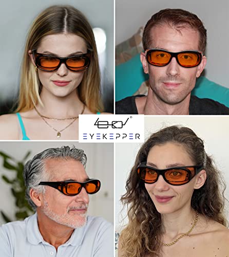 Image of Eyekepper 100% Blue Light Reduction,Fitover Anti-Blue Blocking Computer Glasses with Extra Amber Lens