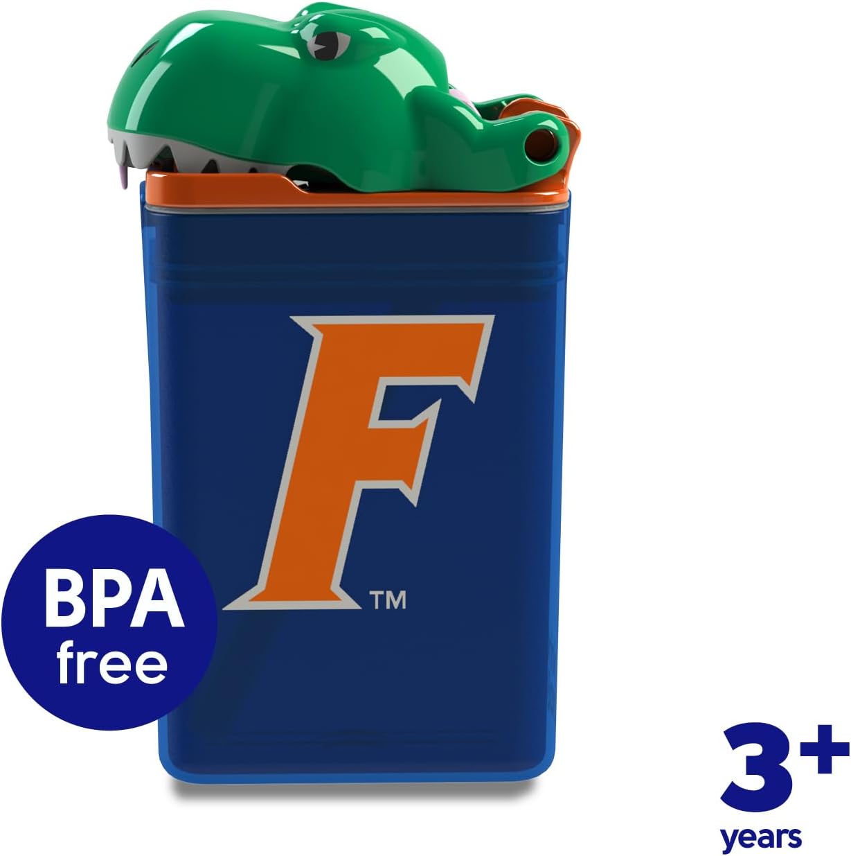 FUNTOPS Reusable Water Bottle | Officially Licensed NCAA Sports Bottle |BPA Free | Dishwasher Safe | University of Florida | Albert Gator Officially Licensed NCAA - 8oz