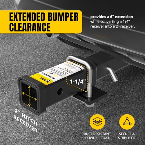 Image of MaxxHaul 70032 1-1 /4 inch to 2 inch Trailer Hitch Receiver Adapter / Extension