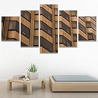 SIGNWIN 5 Panel Canvas Wall Art Modern Art Shapely Patterns Windows for Home Decorations Ready to Hang - 60
