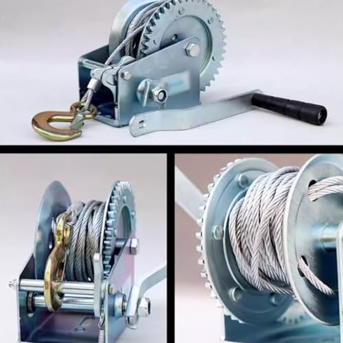Cabrestante manual portátil con cable de acero 8m, 1200 lb miniatura 5