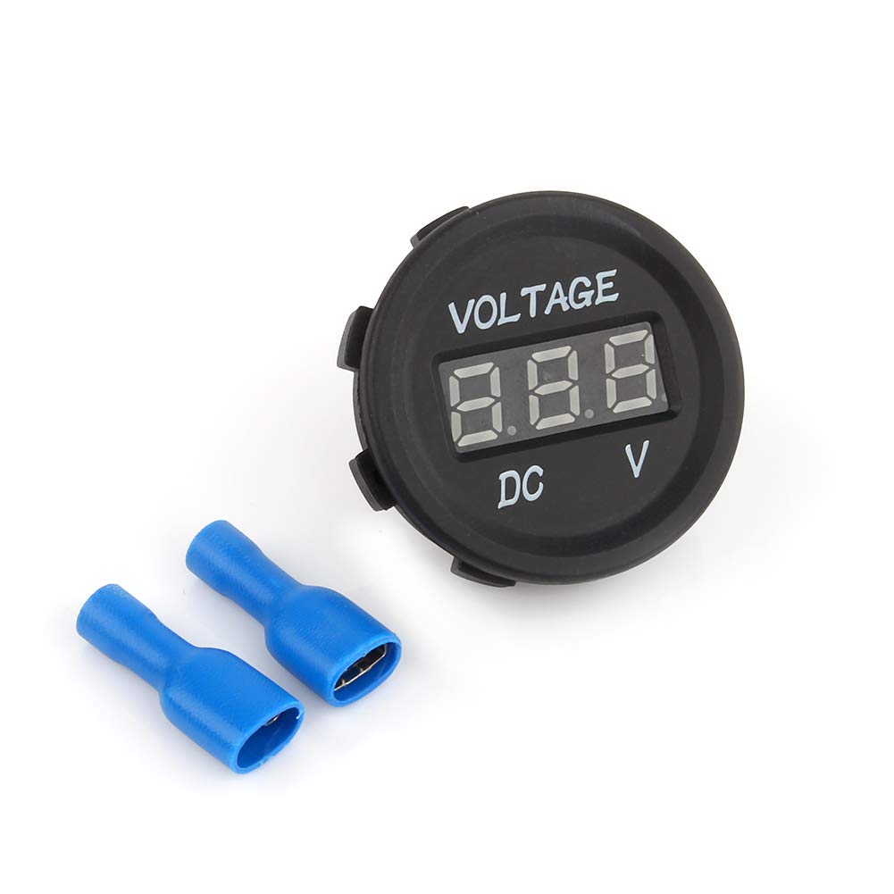 Aramox Woltomierz, samochód motocykl LED DC cyfrowy wyświetlacz woltomierz wodoodporny ZY 12V-24V