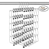 USTECH 6-Tier Skirts Pants with Non-Slip Adjustable Clips Hanger, Space Saving, Garments Organizer, Metal, Chrome (5 Pack)