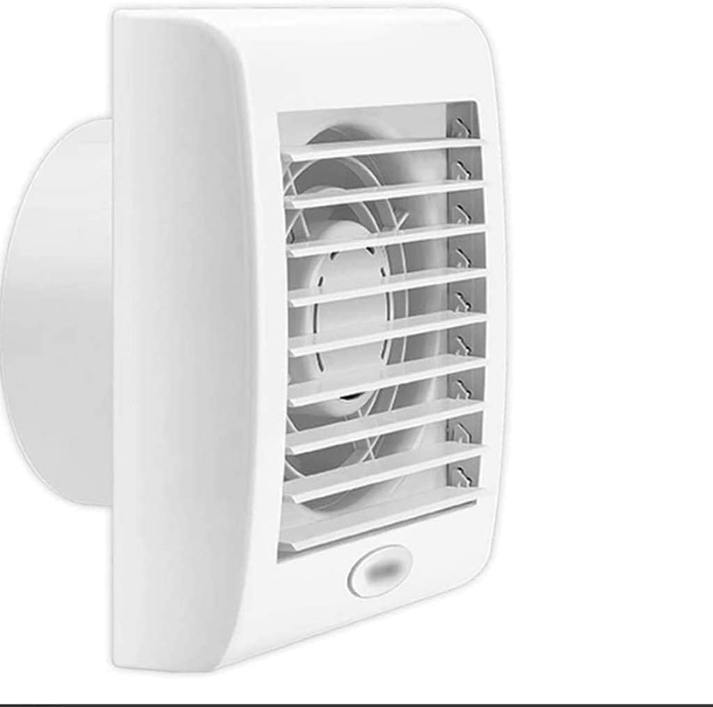 Household Ventilation Fan,6 inch Silent Bathroom Toilet Wall Ventilation Fan, White Plastic Grille Exhaust
