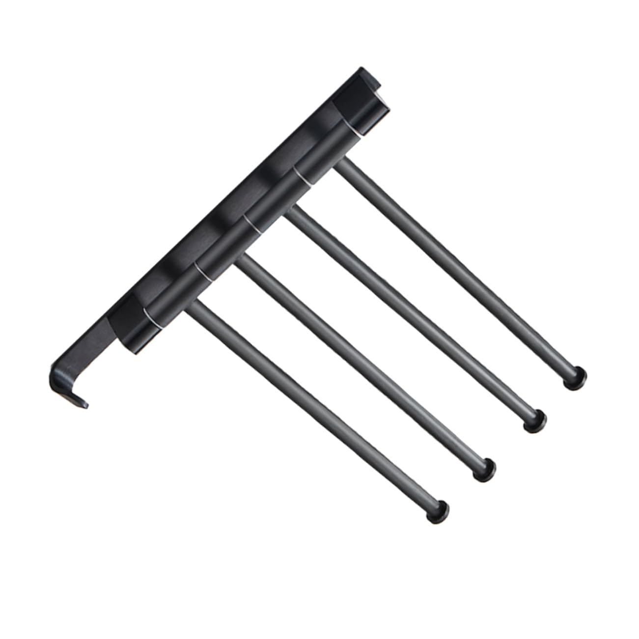 Porte-serviettes mural en alliage d'aluminium noir mat haut de gamme