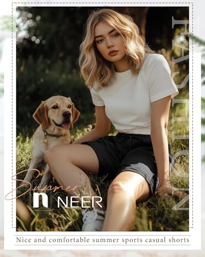 Neer 3 Pack Women's Plus Size Sweat Shorts Lounge Athletic Drawstring High Waisted Trendy Summer Shorts with Pockets4