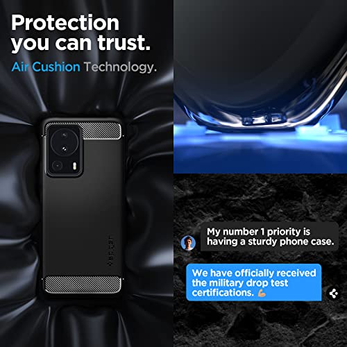 Image of Spigen Rugged Armor | Compatible with Xiaomi 13 Lite Back Cover Case [Flexible] [Air Cushion Protection] | TPU - Matte Black