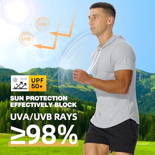 AIMPACT Men's Sun Protection Shirts UV SPF UPF 50+ Long Short Sleeve Hoodie Rash Guard Fishing Swimming Shirt Lightweight3