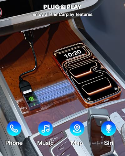 Image of Wireless CarPlay Adapter for Apple iPhone,Compact Design Car Play Adapter Convert Wired Apple CarPlay to Wireless with USB /USB C Port,Plug and Play,Fast and Stable Connection Compatible with iOS 10+