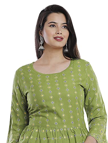 Image of Women's Rayon Printed Top and Skirts Set
