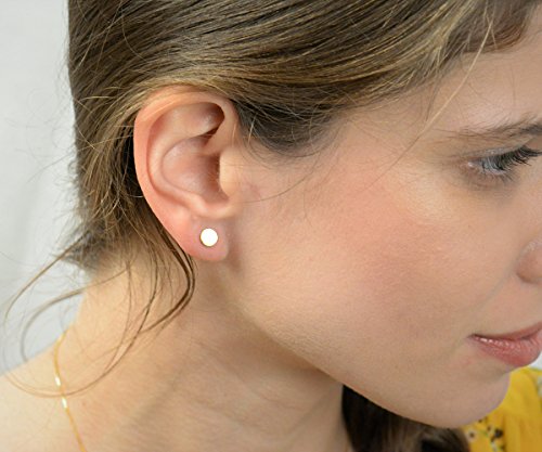 14K Gold Plated Dainty Tiny Bar, Ball, Trio Ball, Delta, Circle Disc and Heart Stud Earrings3
