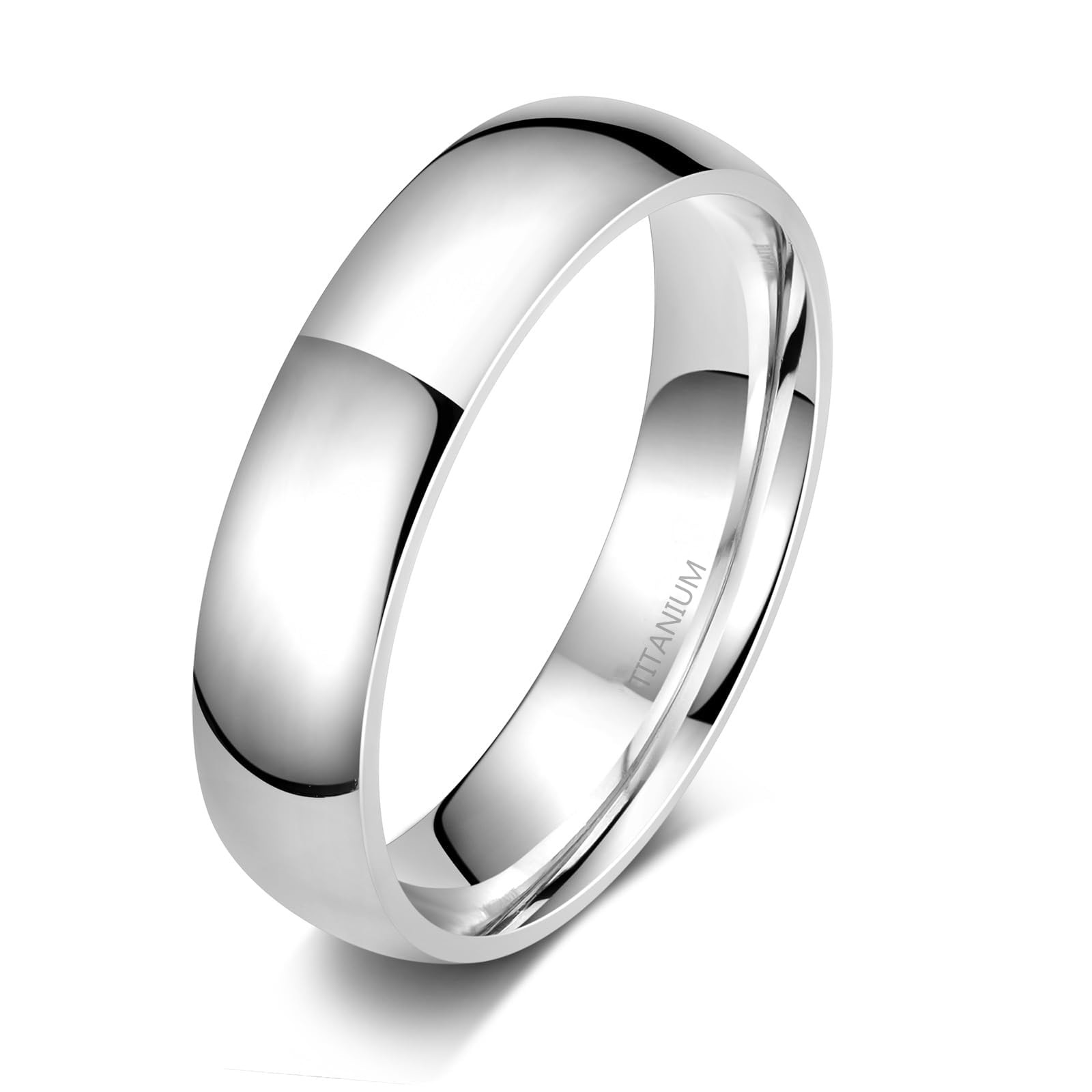 Zakk Ring Damen Herren 2mm 4mm 6mm Titan Poliert Schmal Ringe Verlobungsringe Ehering Hochzeitsringe (Silber-6mm, 72 (22.9))