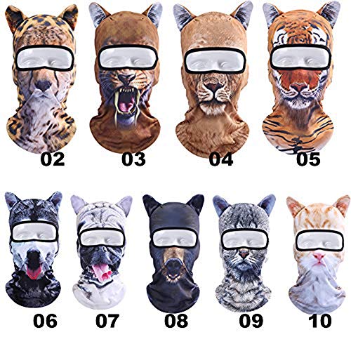 Image of Cat Balaclava,Dog Balaclava,Halloween Hat,Cute Full Face Hood Mask Animal Ski Mask for Hiking Riding Sports Outdoor