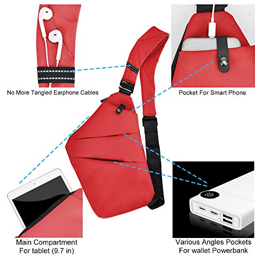 OSOCE Anti-Theft Waterproof Shoulder Backpack Sling Chest Crossbody Bag Cover Pack Rucksack Bicycle Sport