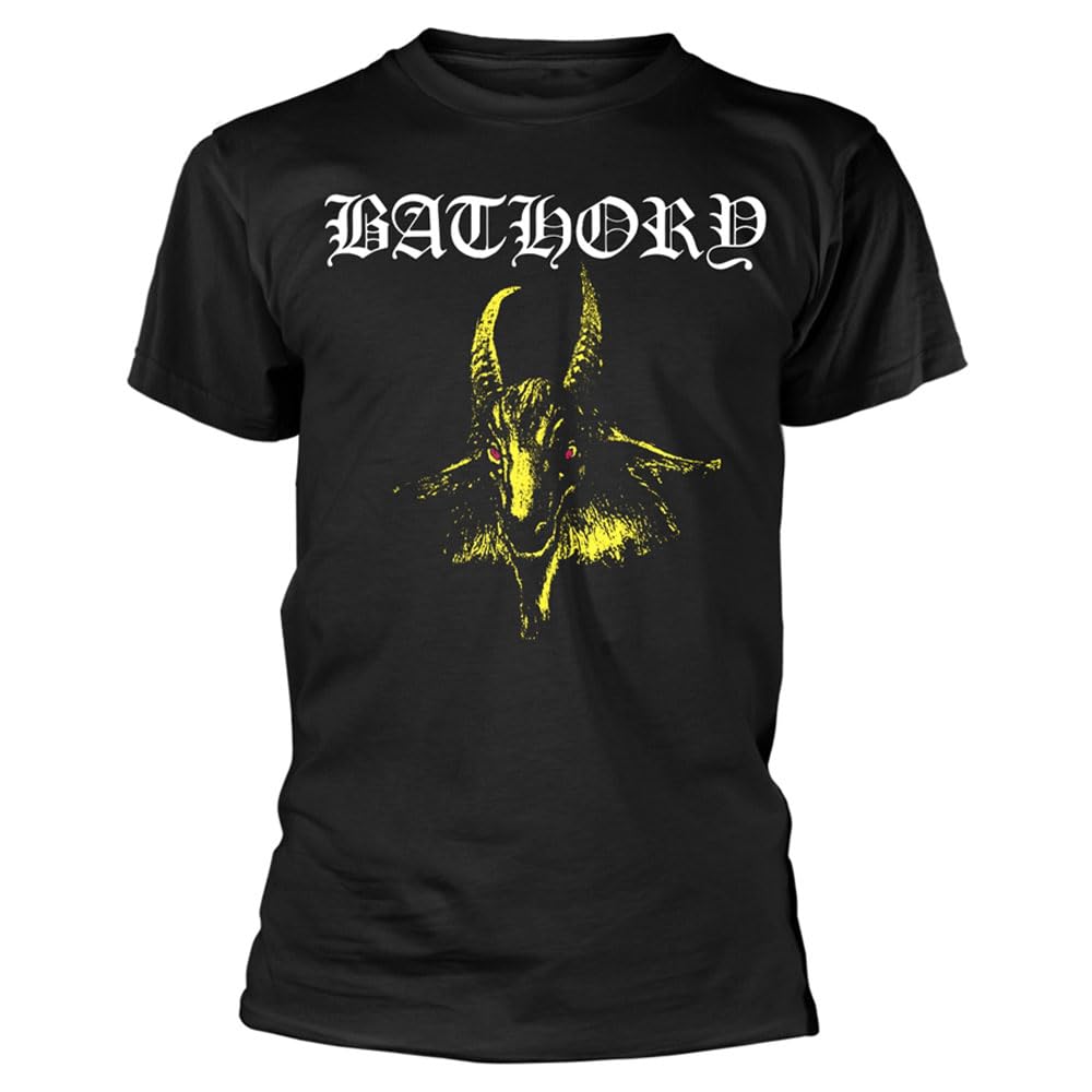 BATHORY GOAT (YELLOW) T-Shirt, Front & Back Print XX-Large BLACK