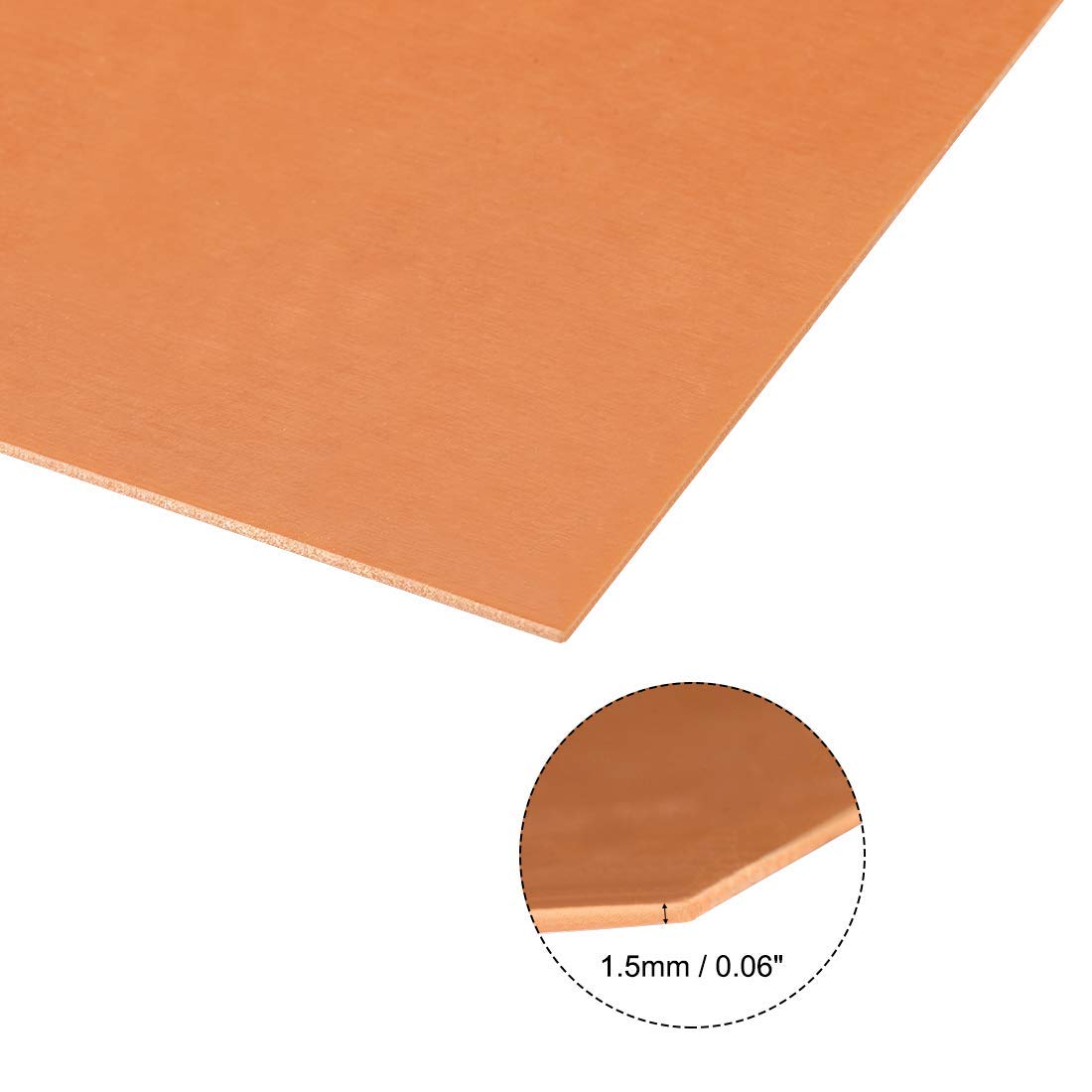 1.5mm x 500mm x 500mm Feuille de plaque plate en résine phénolique bakélite pour PCB mécanique