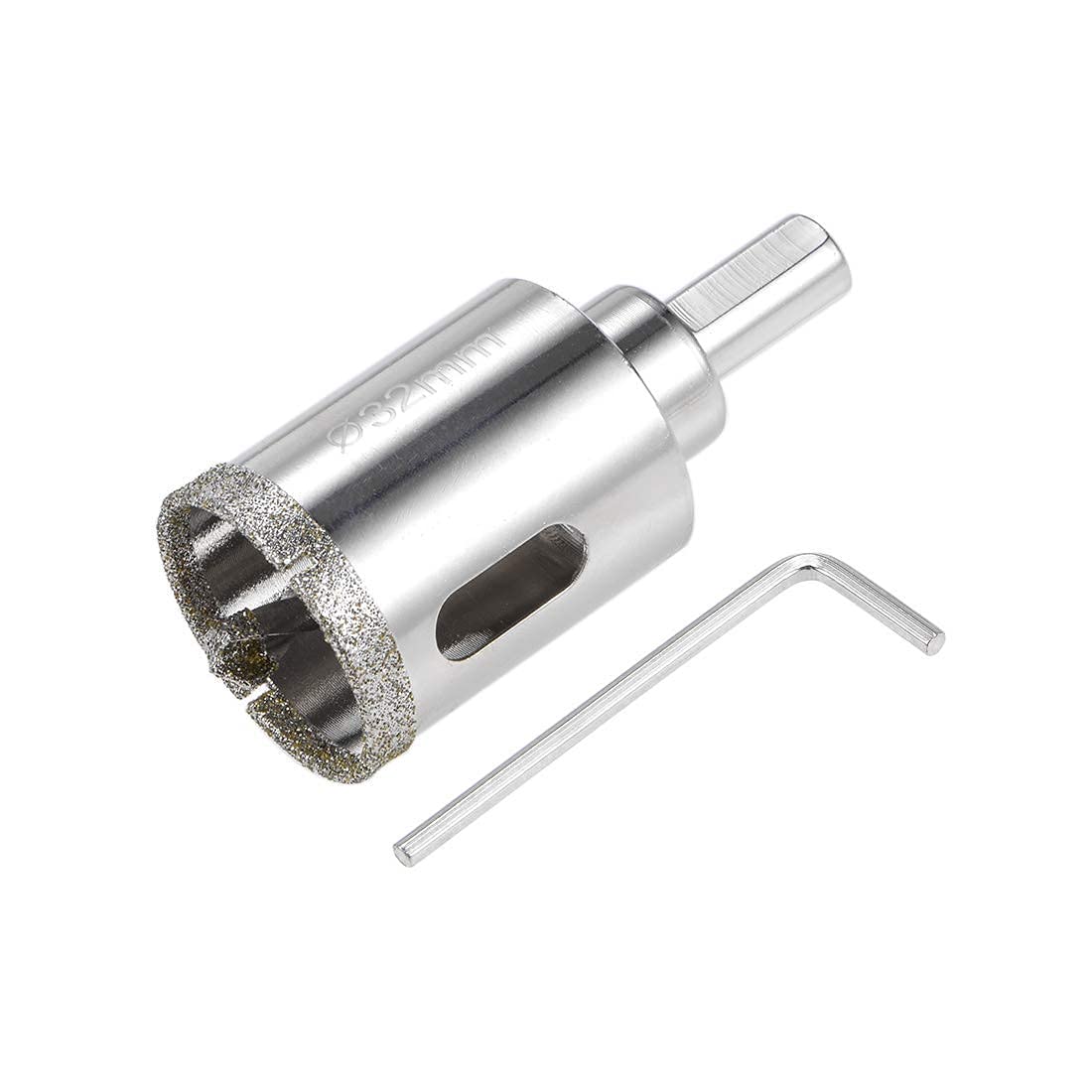 TOP-VIGOR 32mm Diamond Drill Bit Glass Hole Saw Set, Hollow Core Drill Bit with Spotting Drill Bit