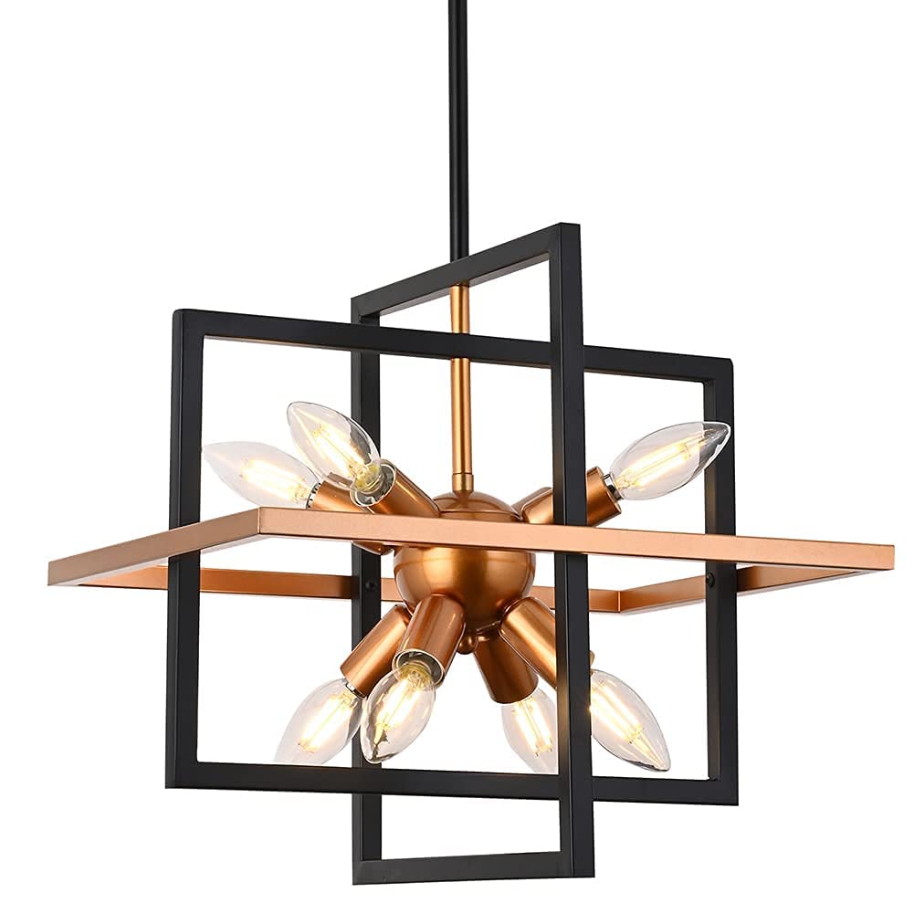 Buy Yasince Small Metal Lantern Chandeliers, 8Light Modern Geometric
