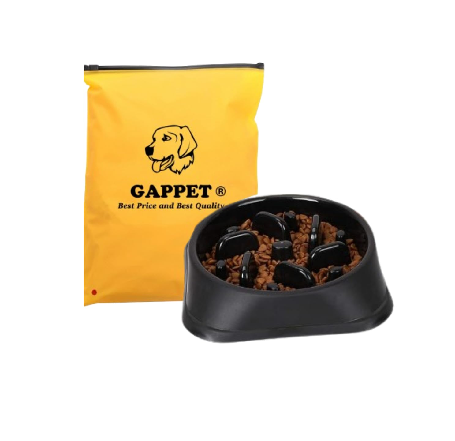 Comedero antivoracidad para Perros y Gatos, comedero Lento Laberinto Interactivo para Mascota Antideslizante de plástico, comedero para Perros pequeños, Mediano y Grandes (Negro)