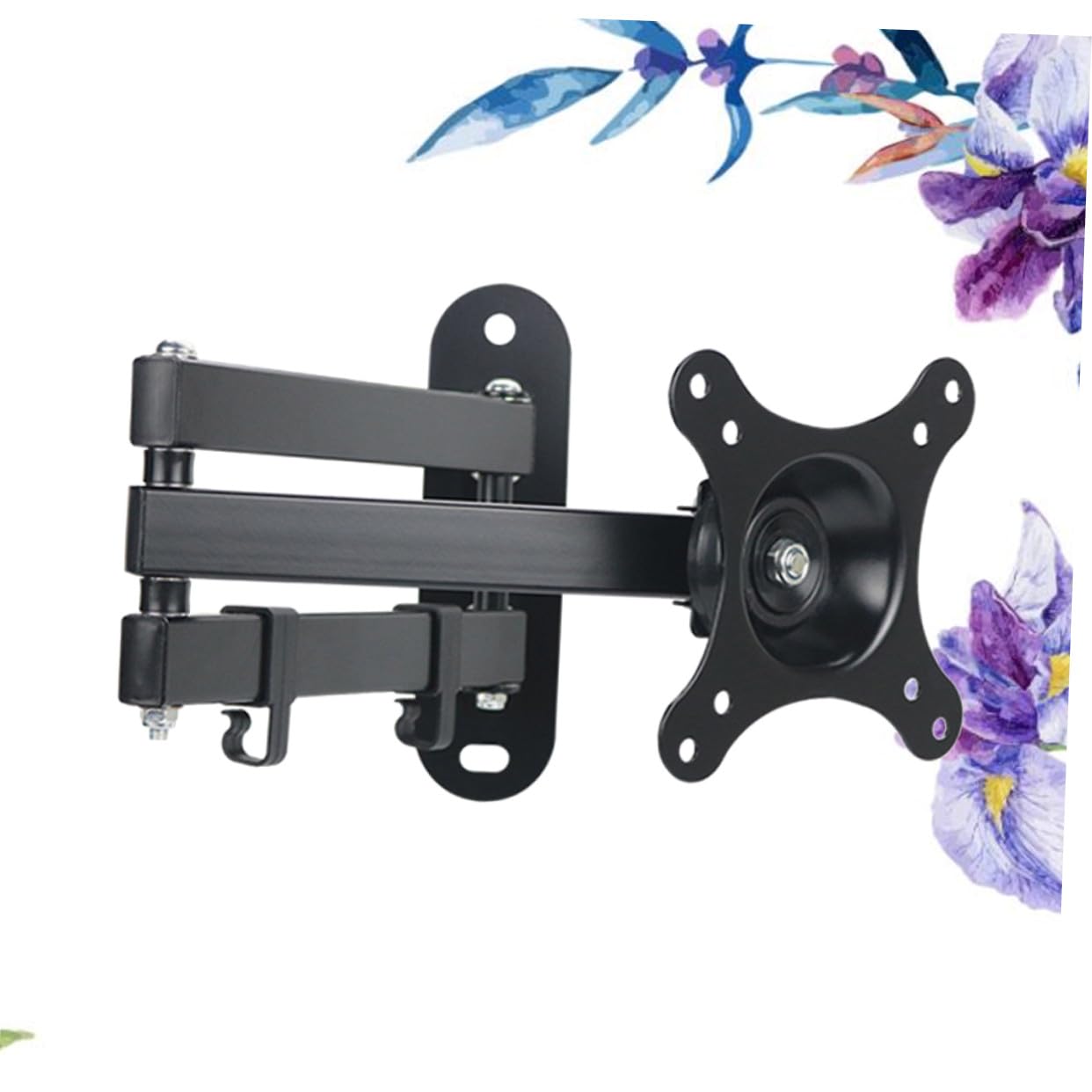 Supporto Tv Parete per Monitor LCD LED Staffa Fissa in con e Nascondi Capacità Montaggio Salvaspazio e