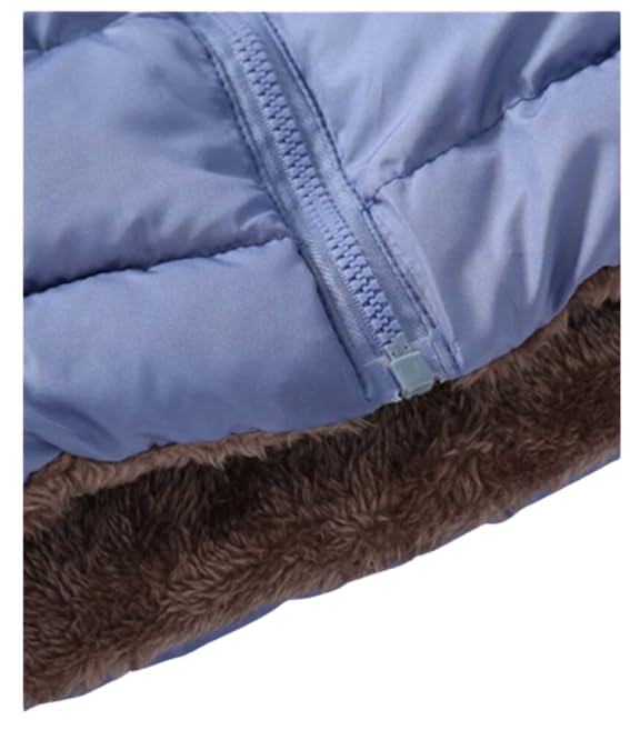 Image of Kids Boys & Girls Unisex Warm Full Sleeves Reversible Quilted Furr Jacket With Hood