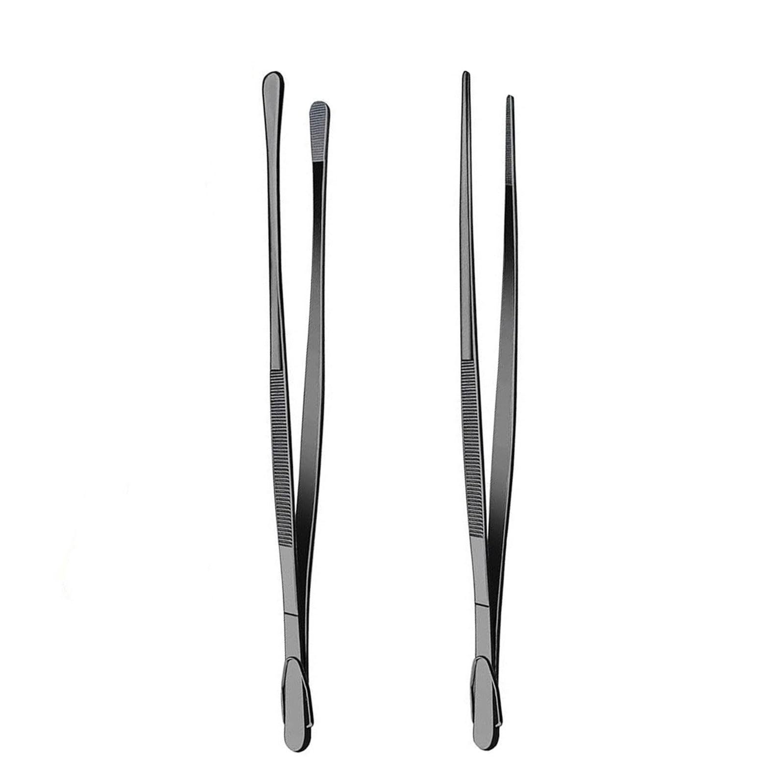 LUCKGONI Pack Of 2 Nonrust Steel Kitchen Tongs With Nonslip Tip Kitchen Utensils For Cooking And Grilling 30cm