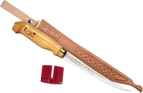 Rapala Cuchillo de filete Fish'n de 4 pulgadas, afilador de una sola etapa, funda