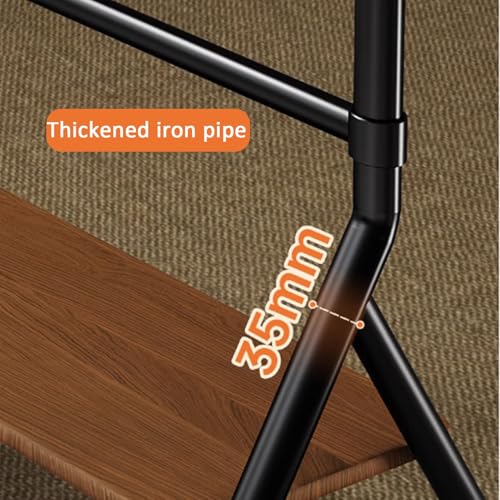 Soporte móvil para TV ajustable con ruedas 32-75 pulg. negro miniatura 5
